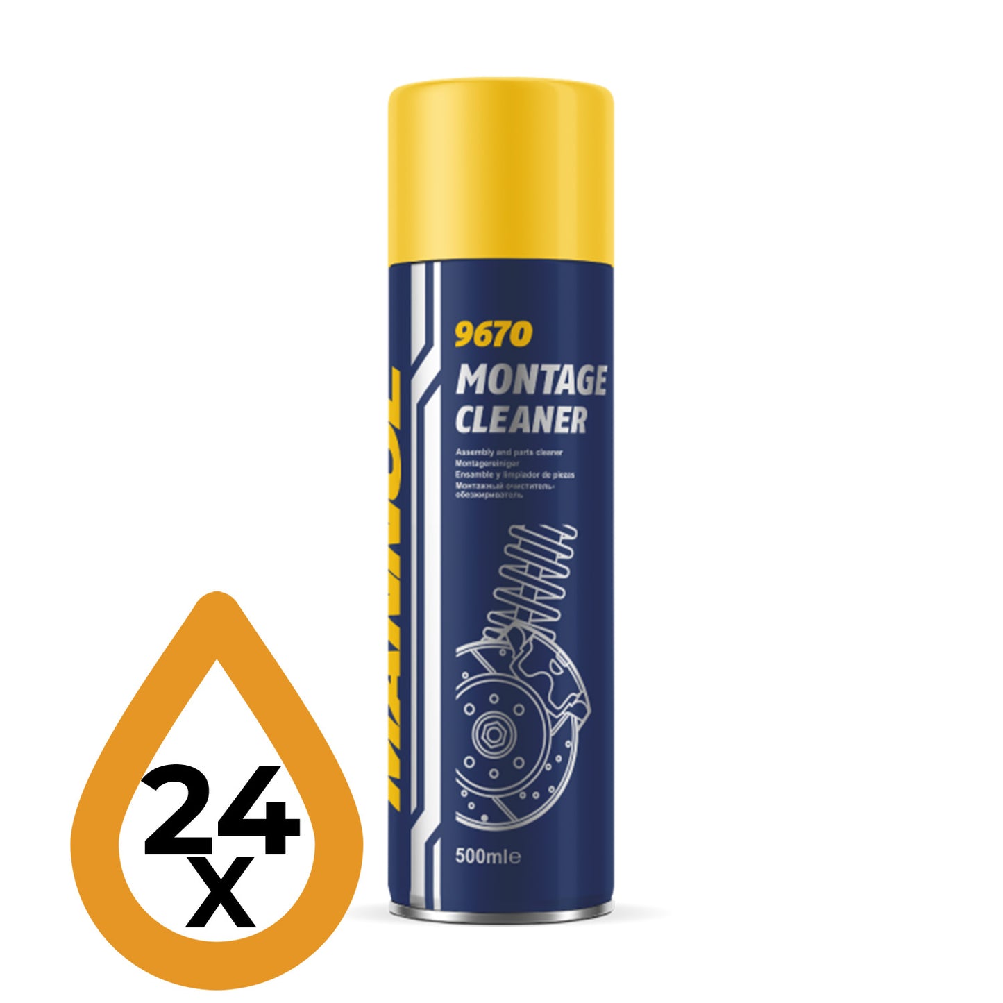 24 x 500ml Mannol 9670 Montage Brake Cleaner