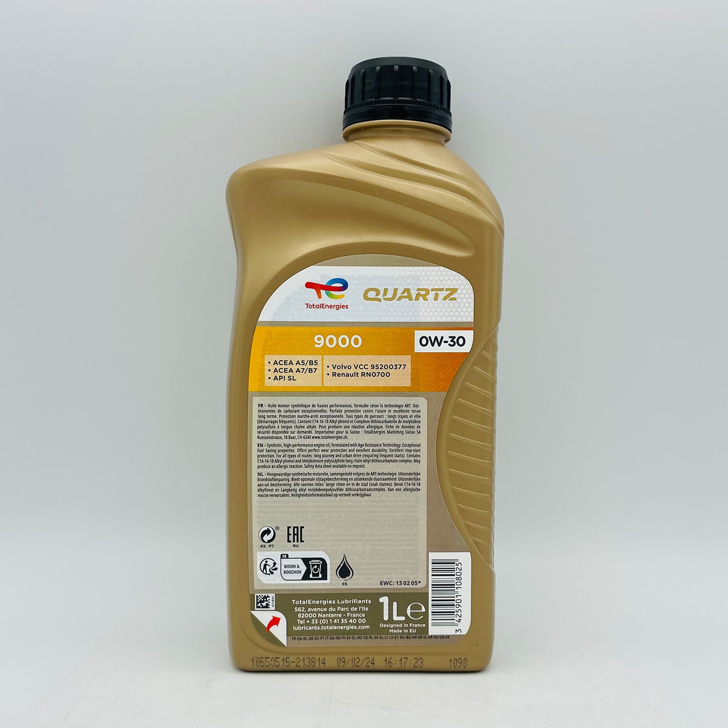 1L TotalEnergies Quartz 9000 0W-30 Engine Oil - 1 Litre