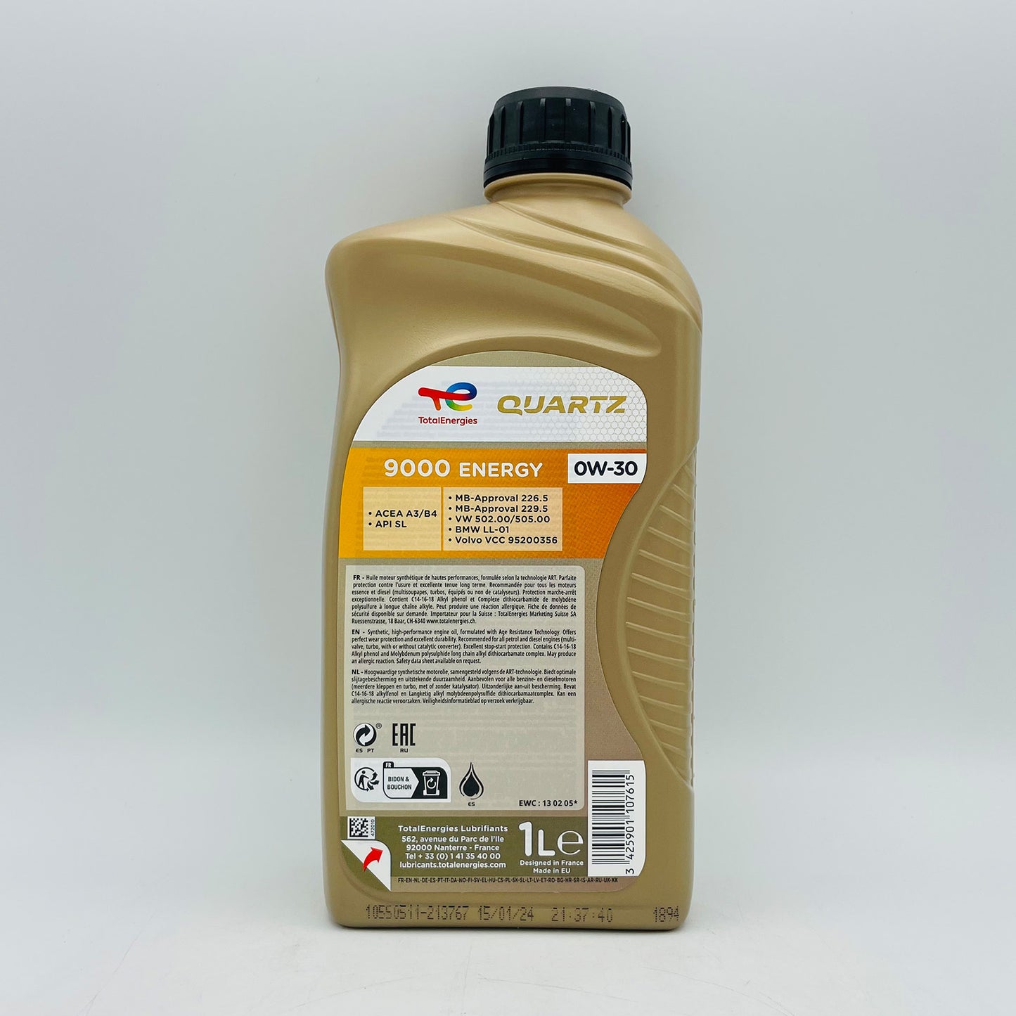1L TotalEnergies Quartz 9000 ENERGY 0W-30 Engine Oil - 1 Litres