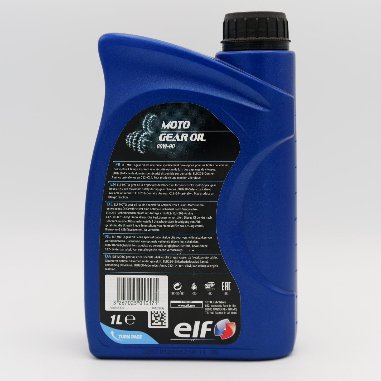 ELF Moto 4T 80W-90 Mineral Gear Oil For 4-Stroke Motorcycles API GL 5 - 1 Litre