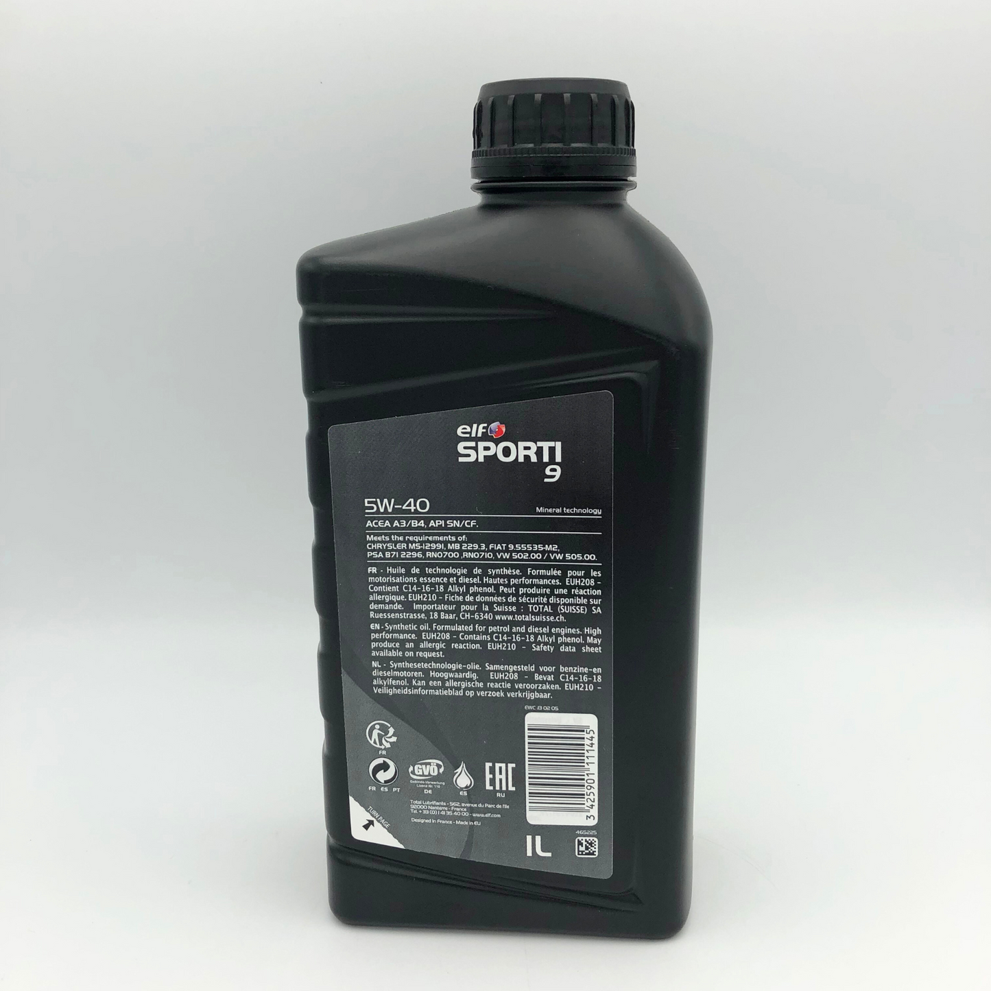 ELF SPORTI 9 5W-40 Synthetic Technology Engine Oil - 1 Litre