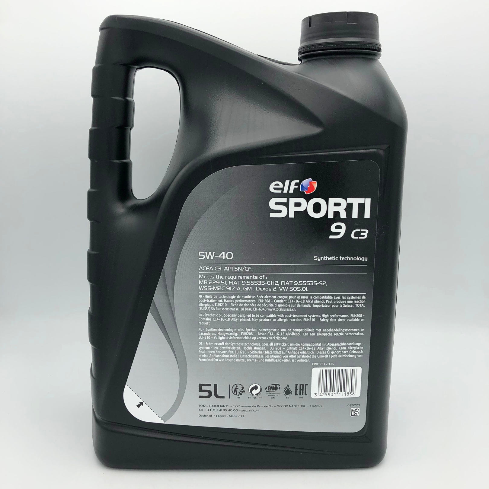 ELF SPORTI 9 C3 5W-40 Engine Oil - 5 Litres