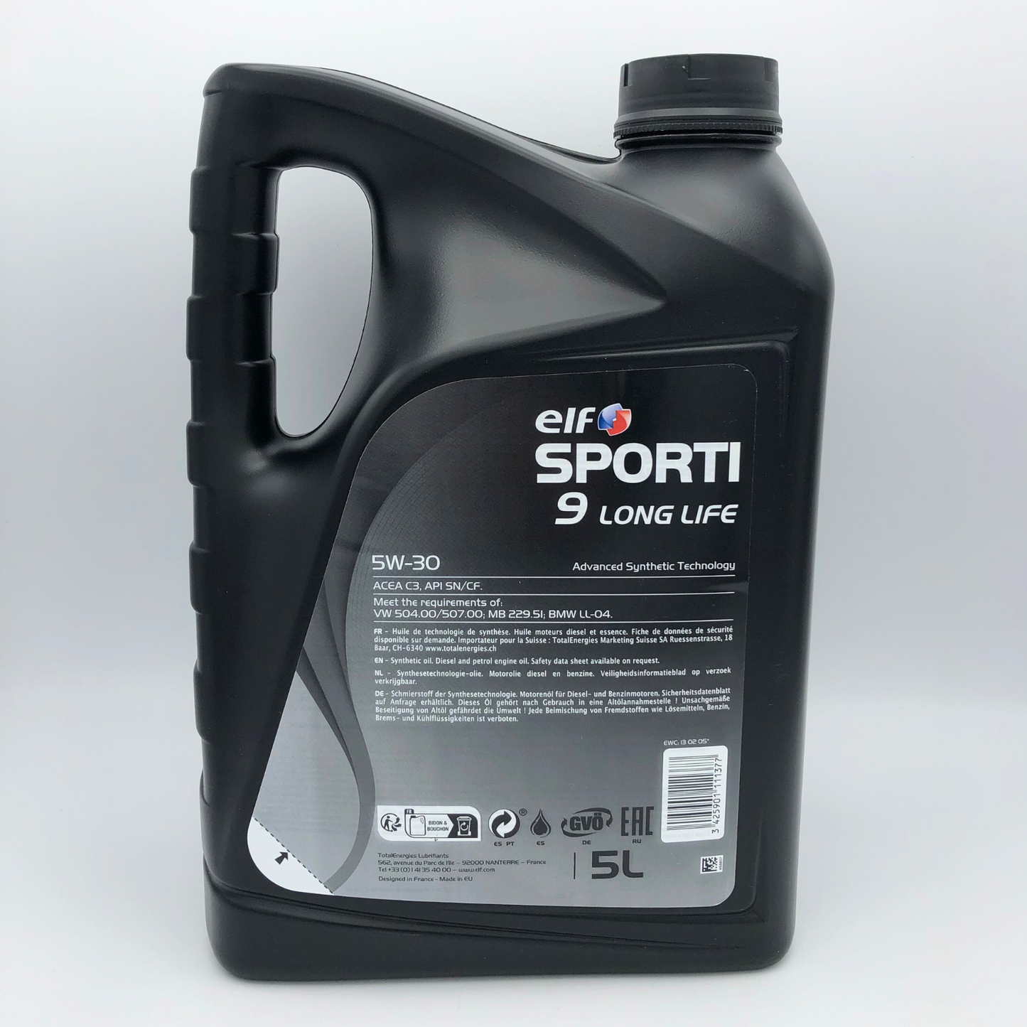 ELF SPORTI 9 Long Life 5W-30 Low SAPS Engine Oil - 5 Litre