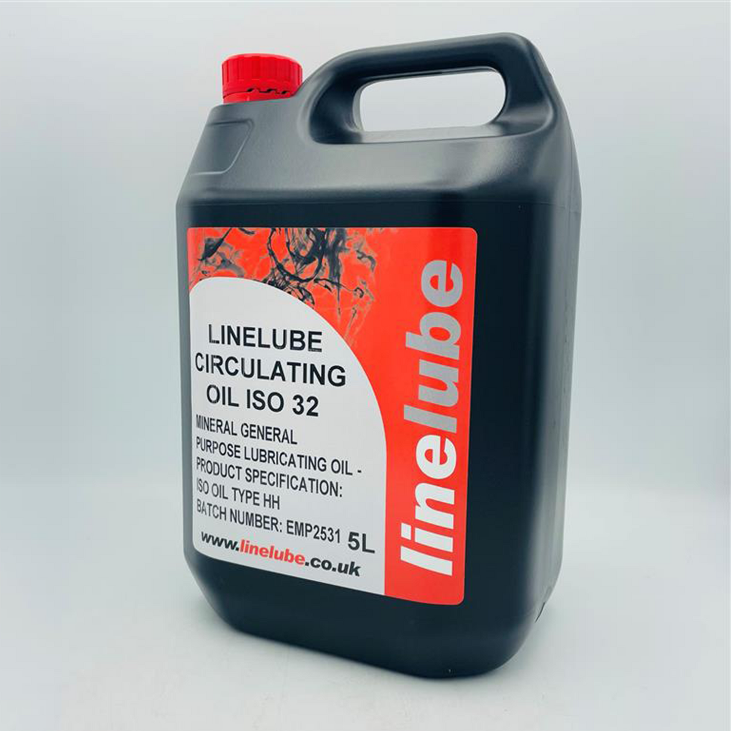 Linelube Circulating Oil ISO 32 - 5 Litres Front Label Side angle 1