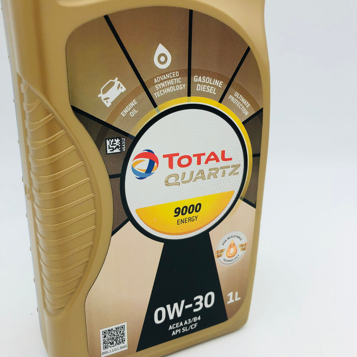 Total Quartz 9000 Energy 0W30 1L Side Angle