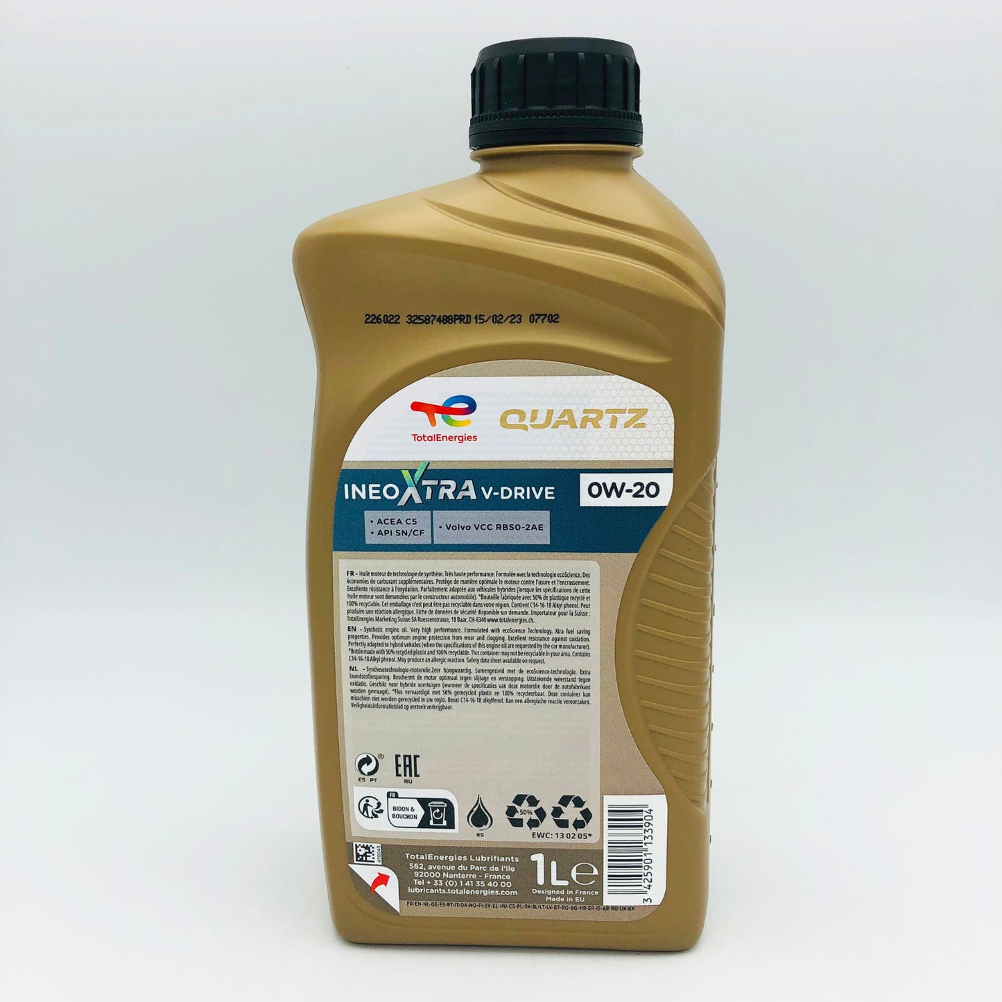Total Quartz Ineo Xtra V-Drive 0W-20 Volvo Approved Engine Oil - 1 Litre