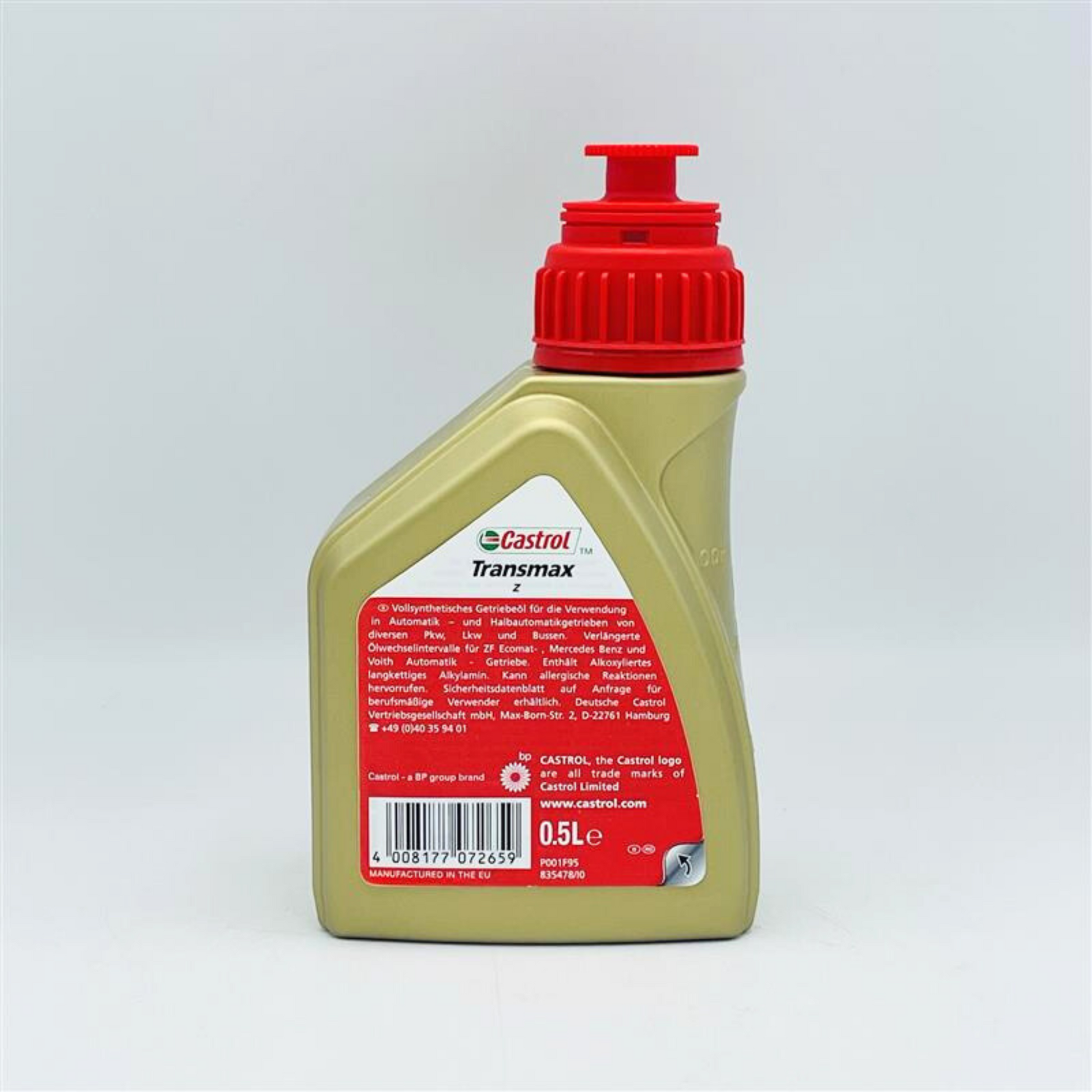 Castrol Transmax Z Premium Automatic Transmission Fluid ATF 154DED 500mL Back Label