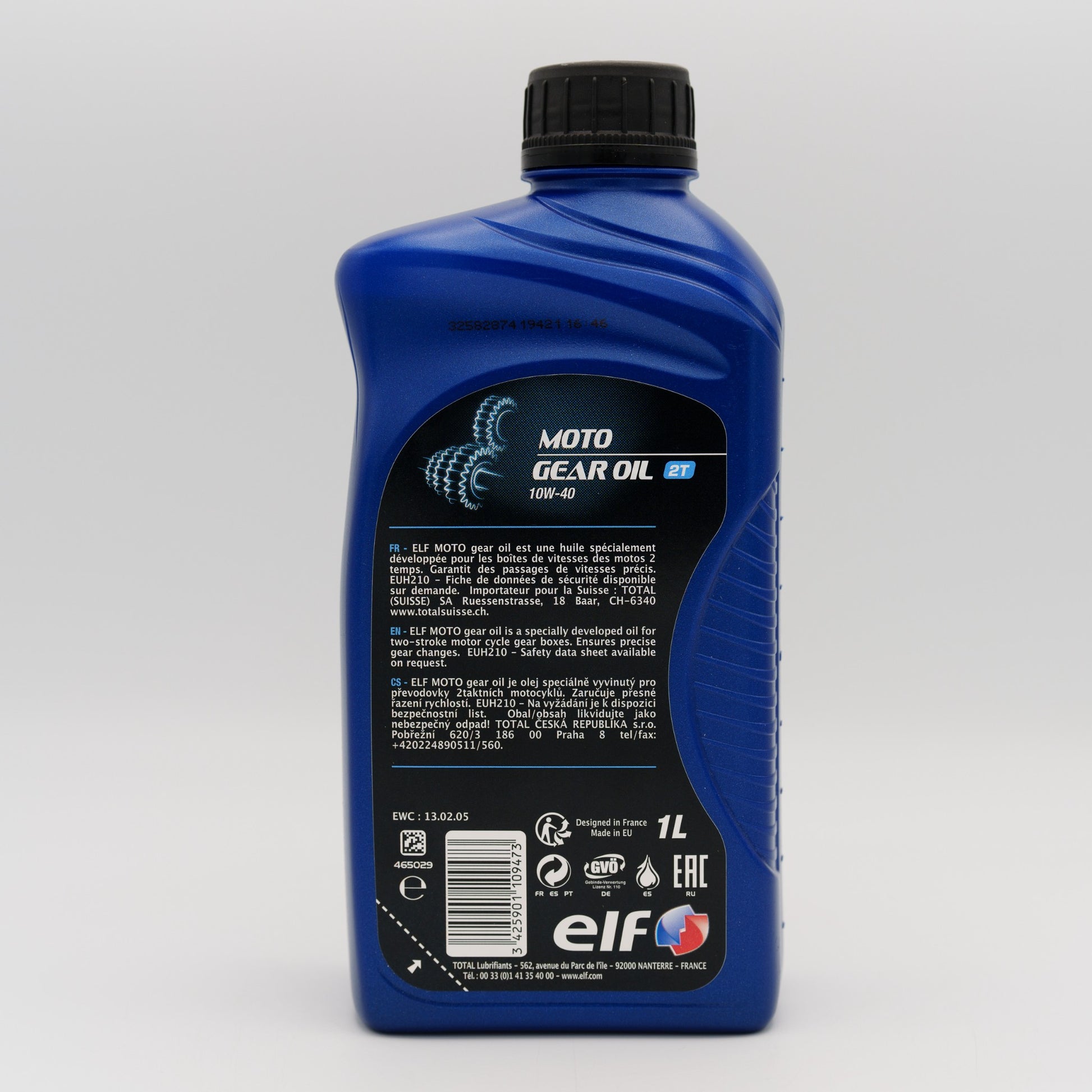 ELF Moto Gear Oil 2T 10W-40 For 2-Stroke Motorcycles - 1 Litre