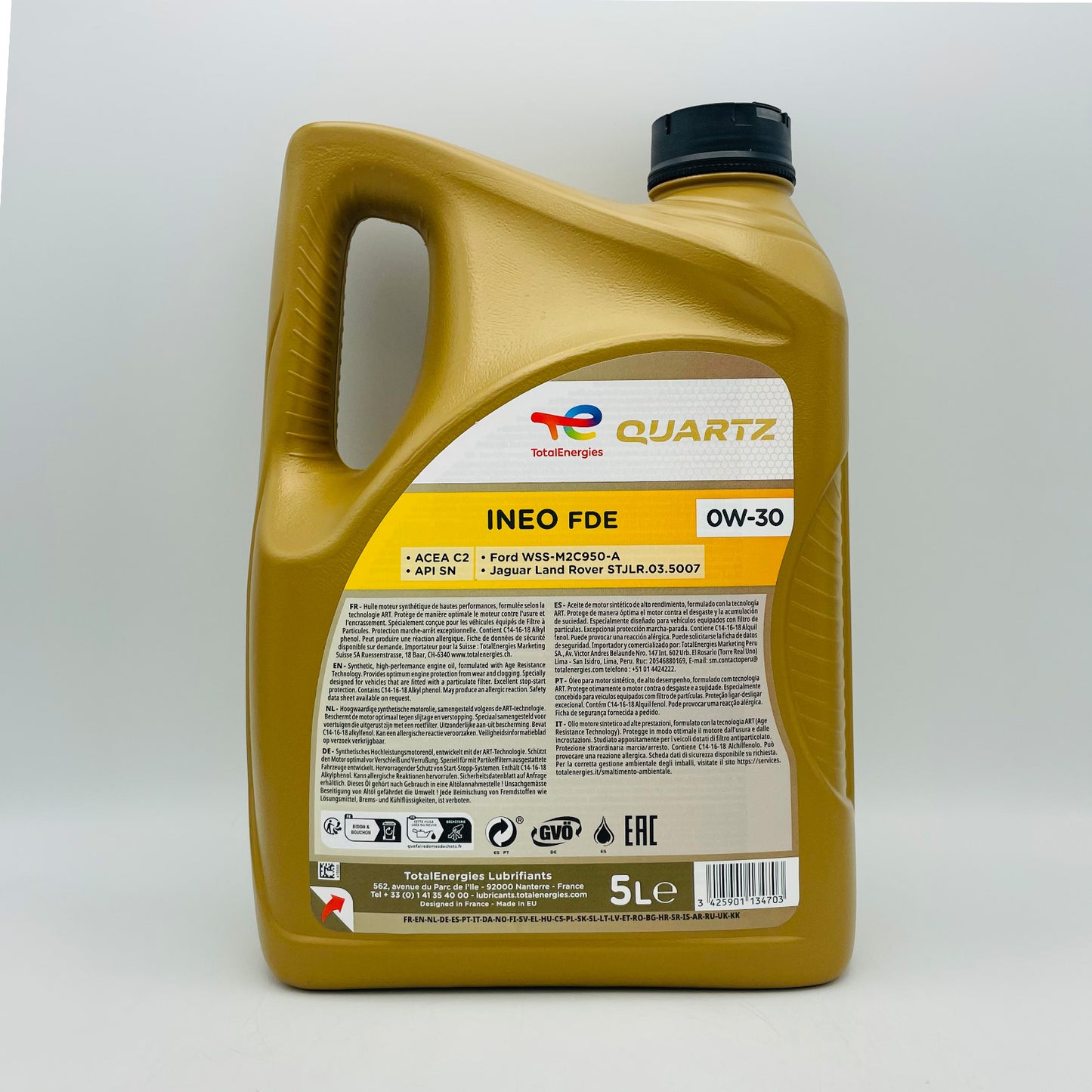 5L TotalEnergies Quartz INEO FDE 0W-30 Engine Oil - 5 Litre