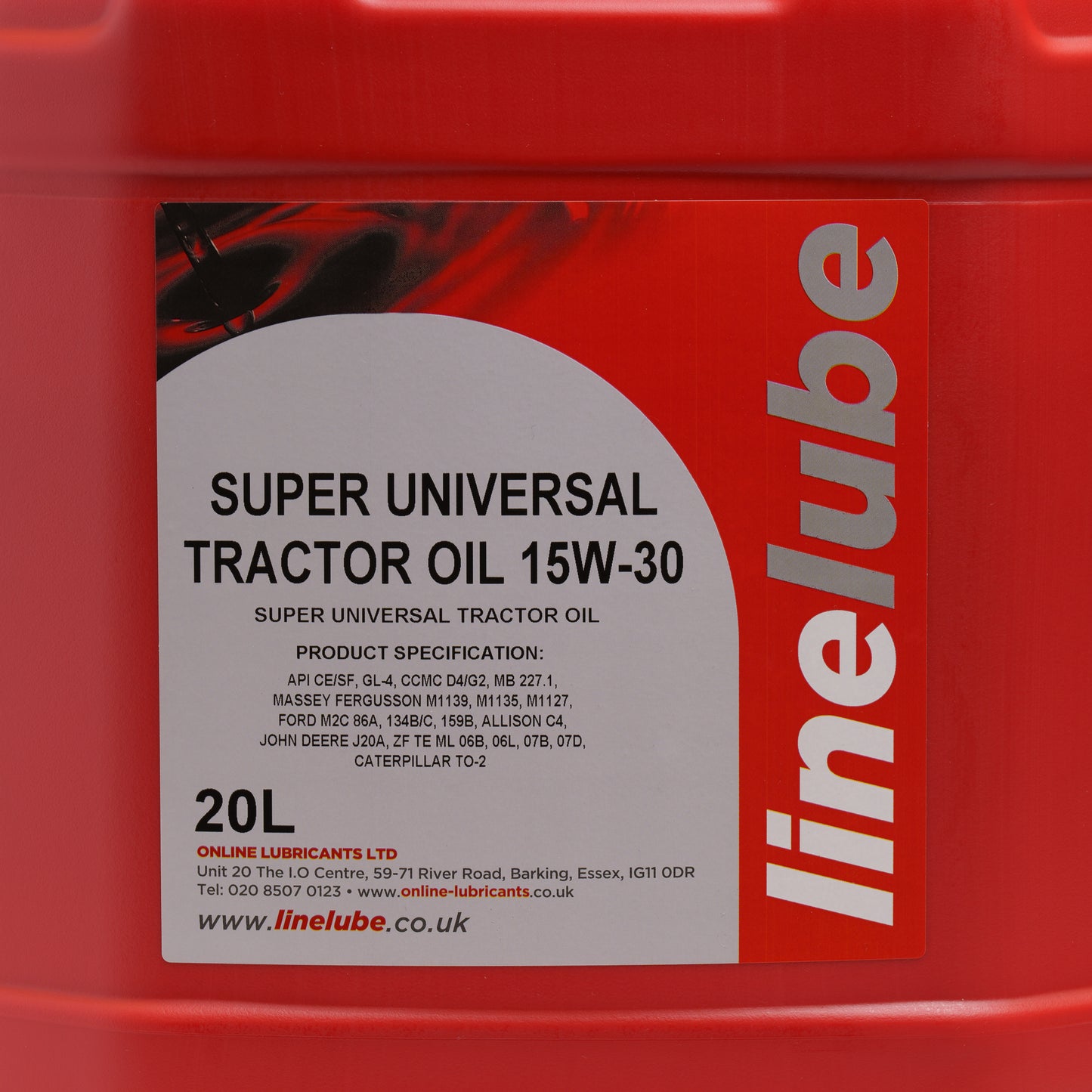 Linelube Super Universal Tractor Gear / Engine Oil 15W-30 - 20 Litres Label