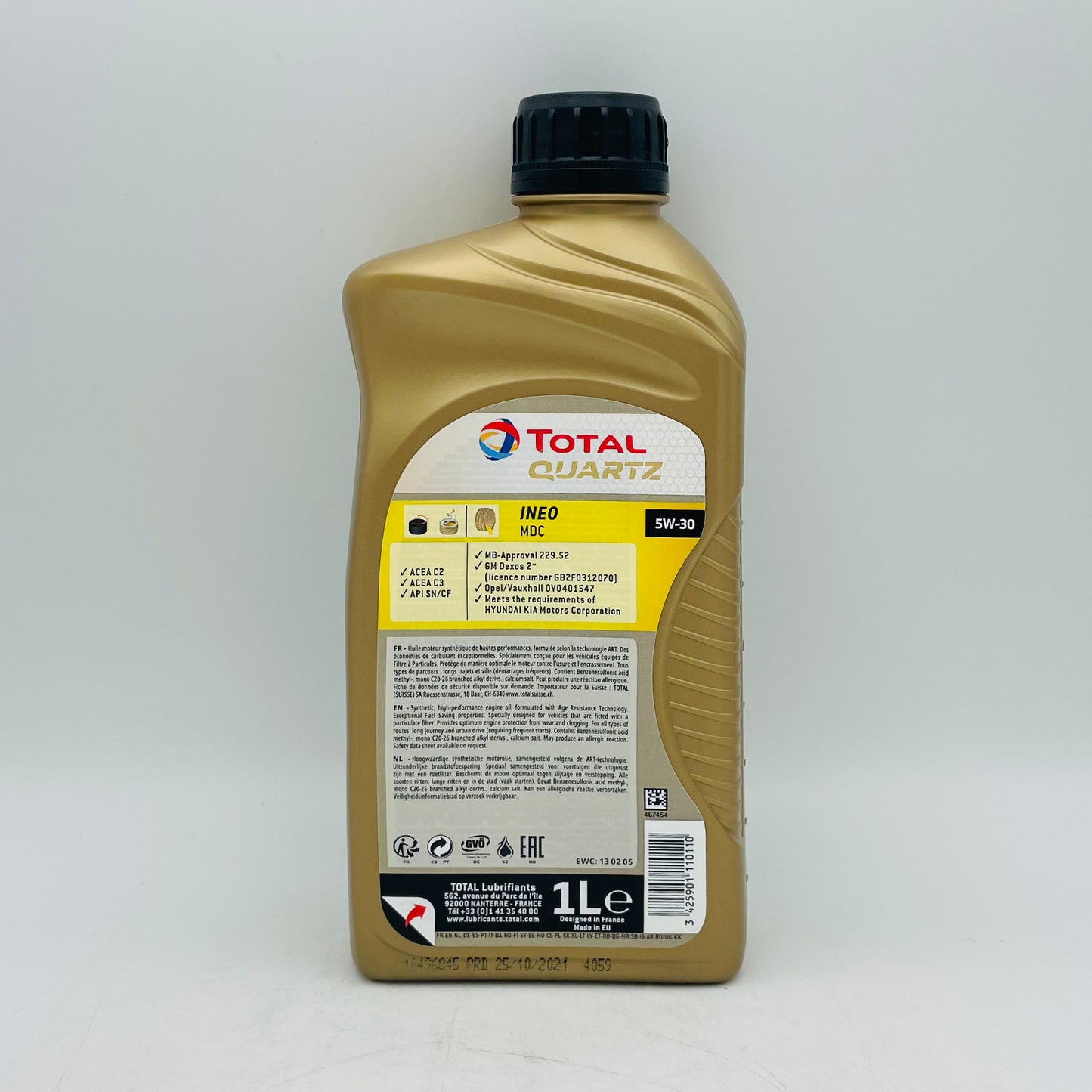 1L TotalEnergies Quartz INEO MDC 5W-30 Engine Oil - 1 Litre