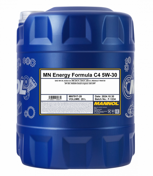 Mannol 7917 Energy Formula C4 5W-30 Fully Synthetic Engine Oil - 20 Litres