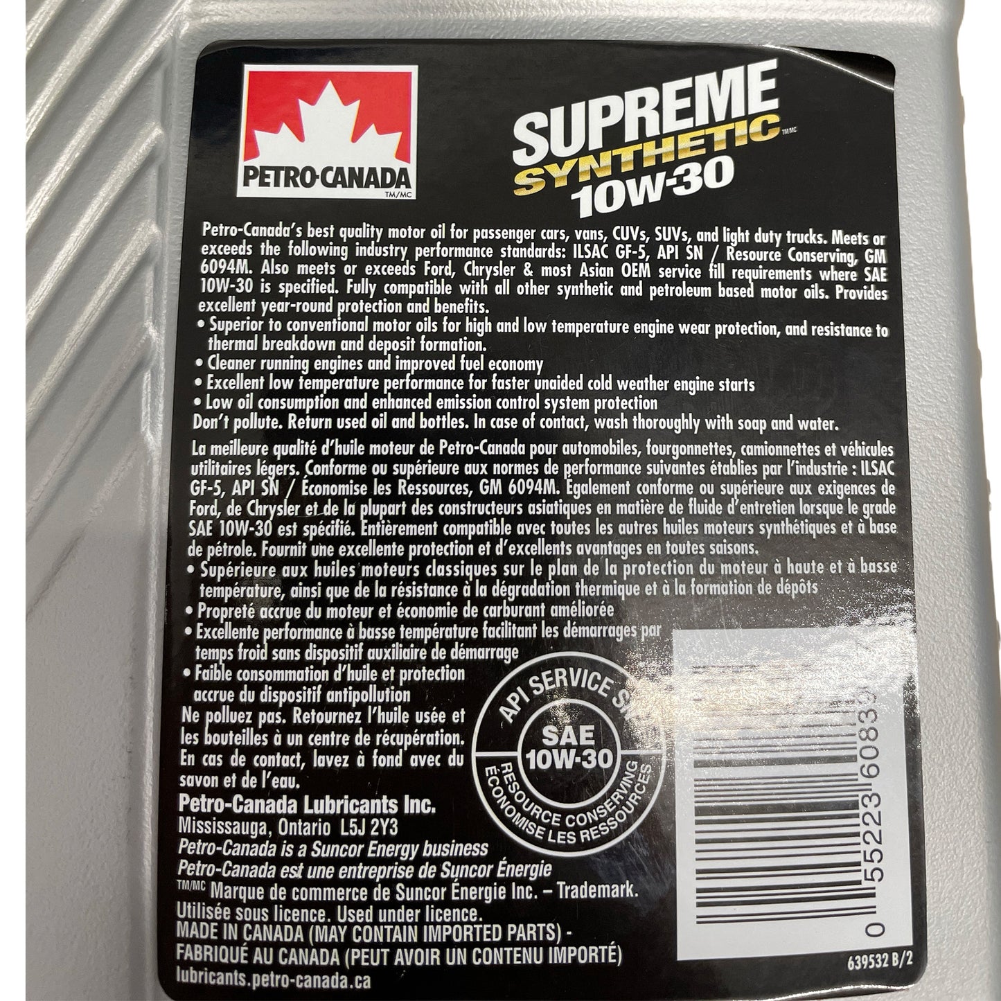Petro-Canada Supreme Synthetic 10W-30 - 6 x 1 Litre