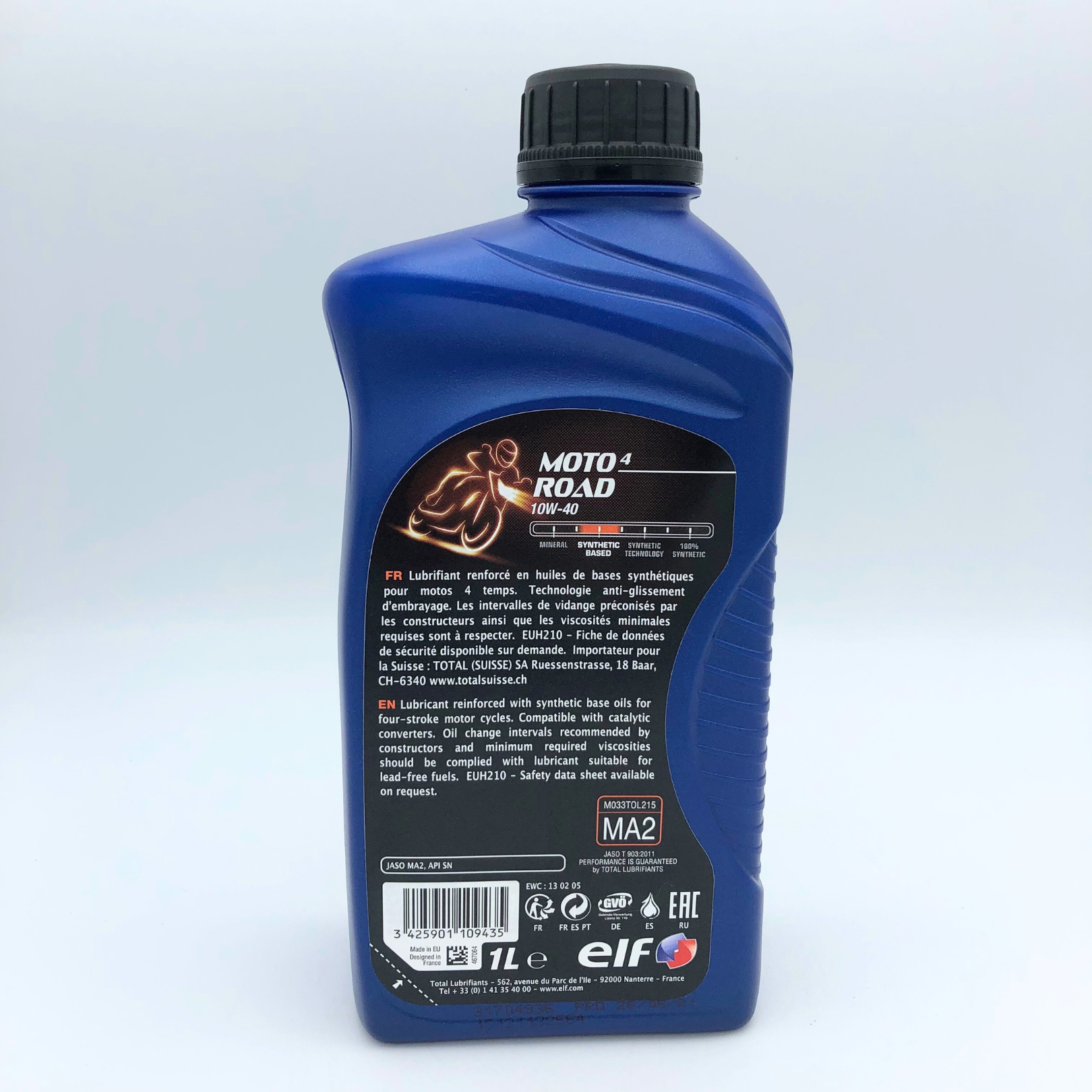 ELF MOTO 4 Road 10W-40 Motorcycle Synthetic Based Engine Oil - 1 litre