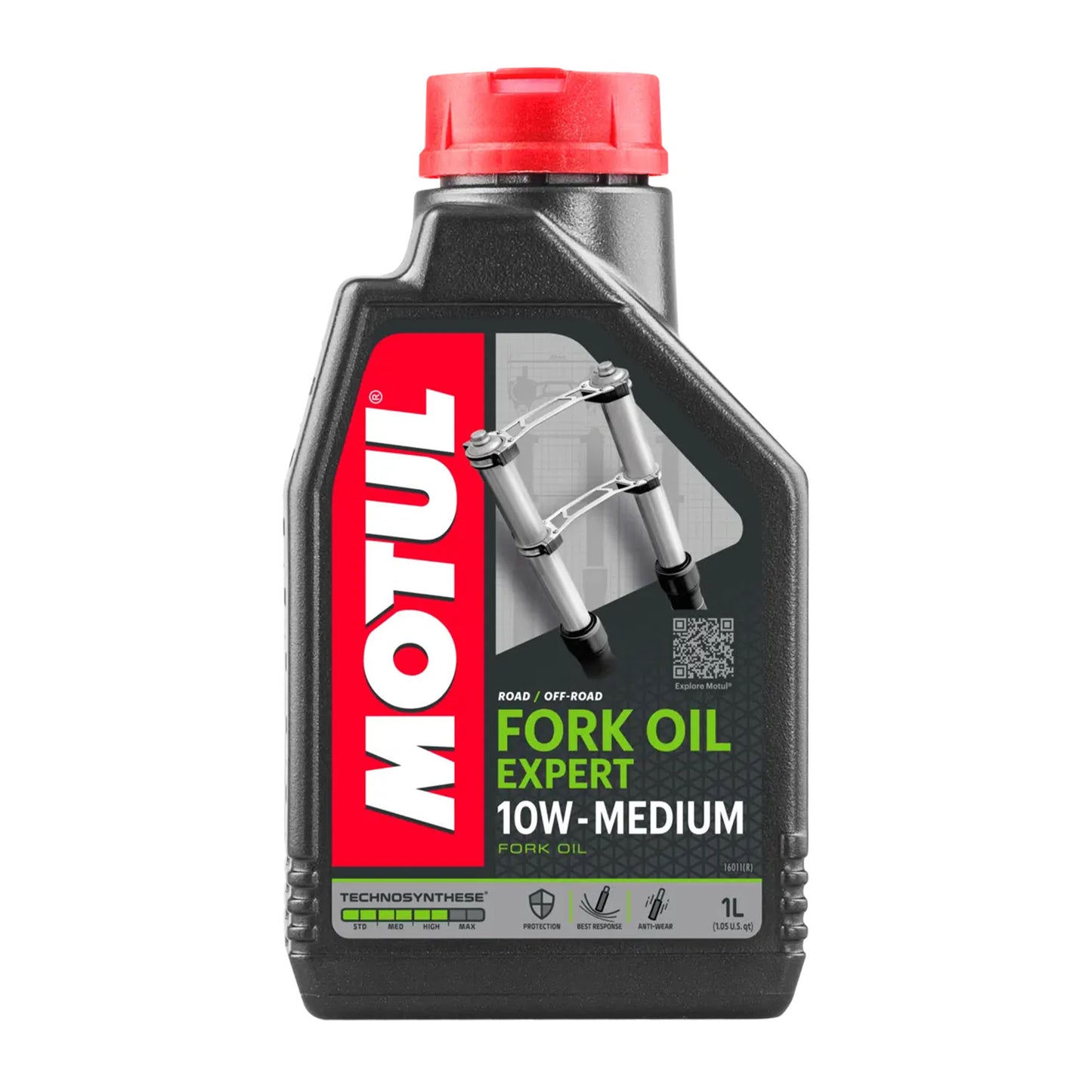 Motul Fork Oil Expert 10W Medium bottle on a white background