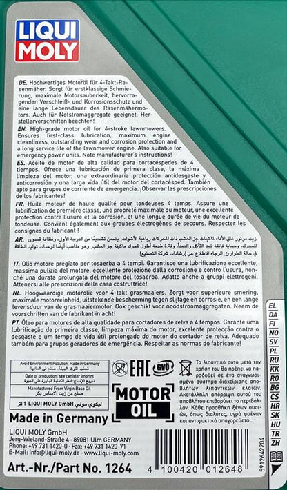 Liqui Moly 1264 Lawnmower Oil SAE 30 Garden Tool Oil - 1 Litre