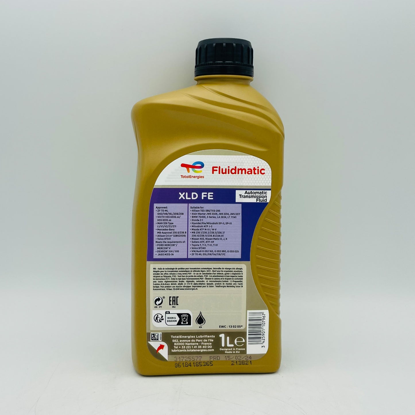 1L TotalEnergies Fluidmatic XLD FE ATF - 1 Litre Back