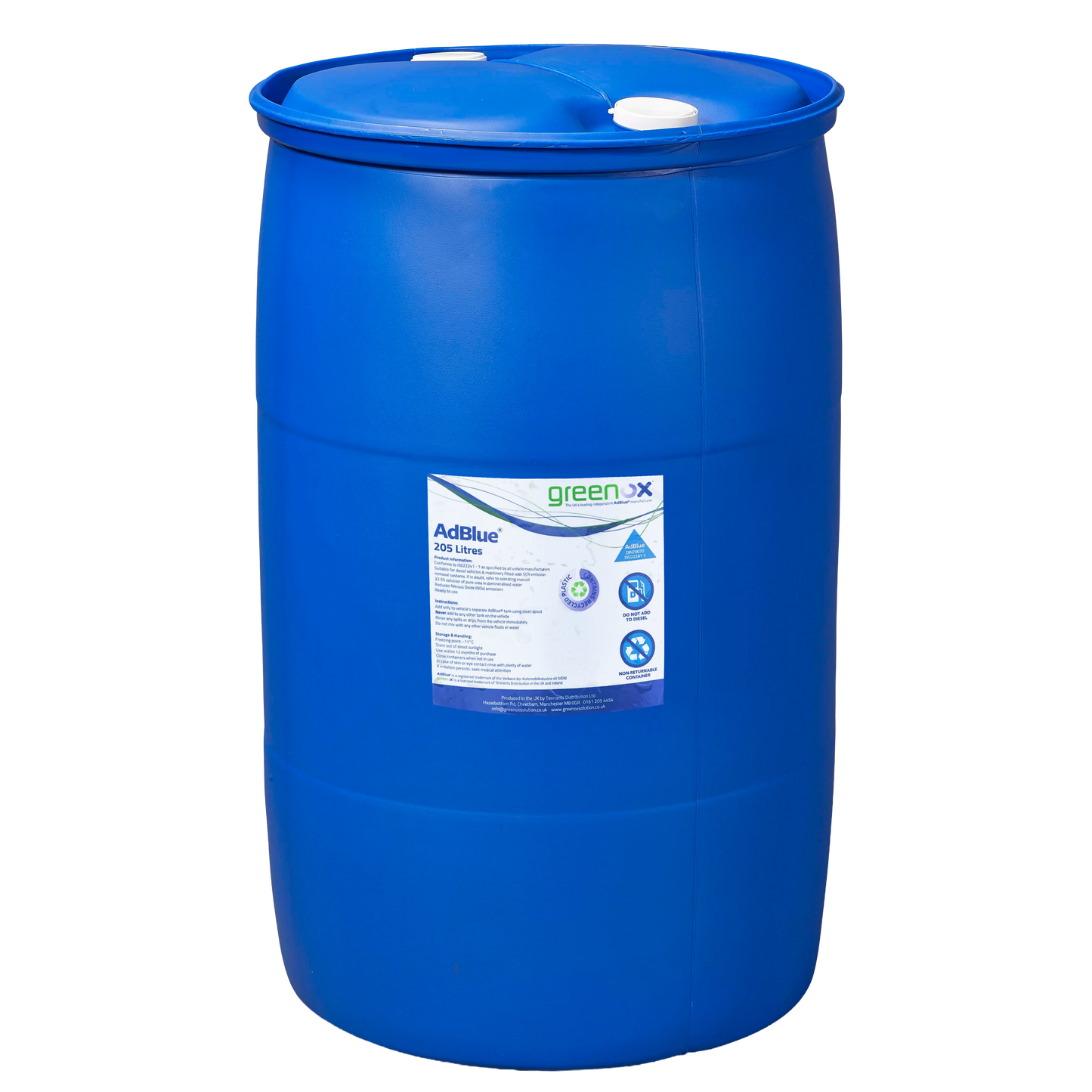 Greenox Universal AdBlue ISO 22241 Euro 5 Euro 6 Commercial Barrel - (205 Litres)