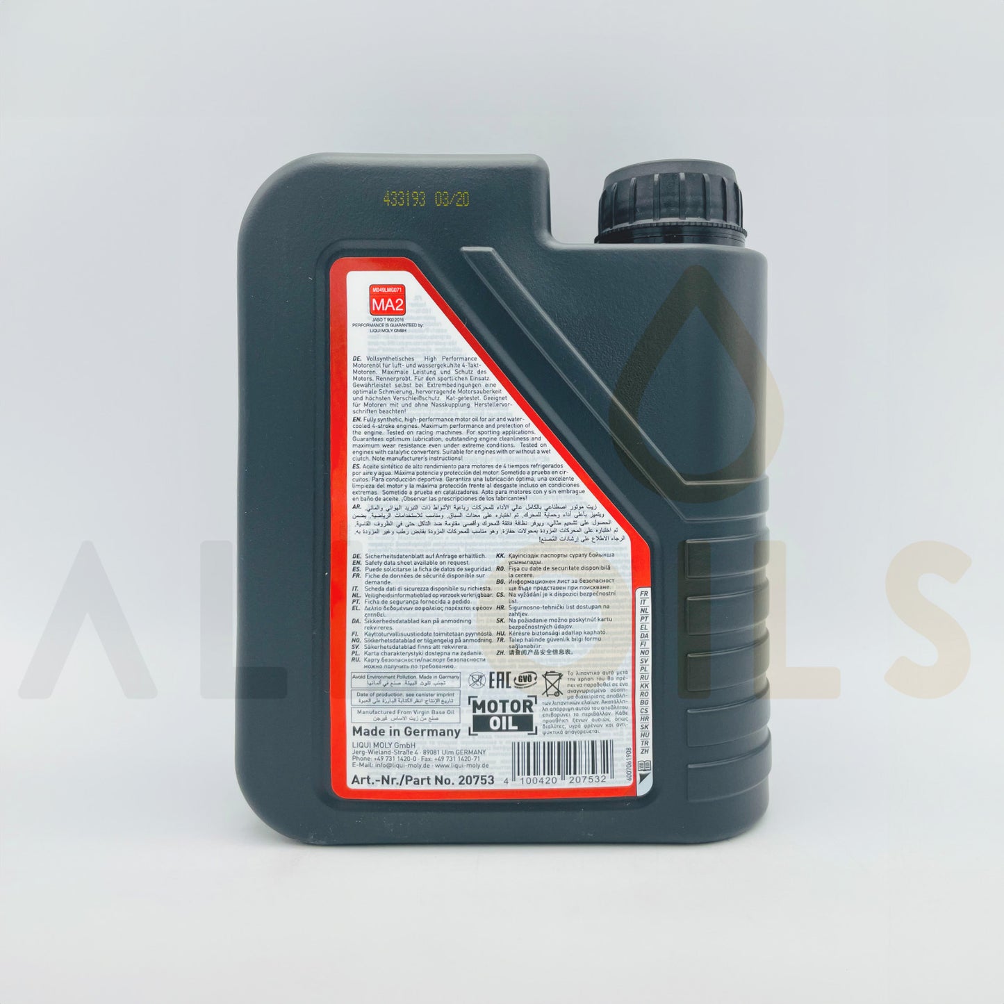 Liqui Moly 20753 Motorbike 4T Synth 10W-40 Street Race - 1 Litre