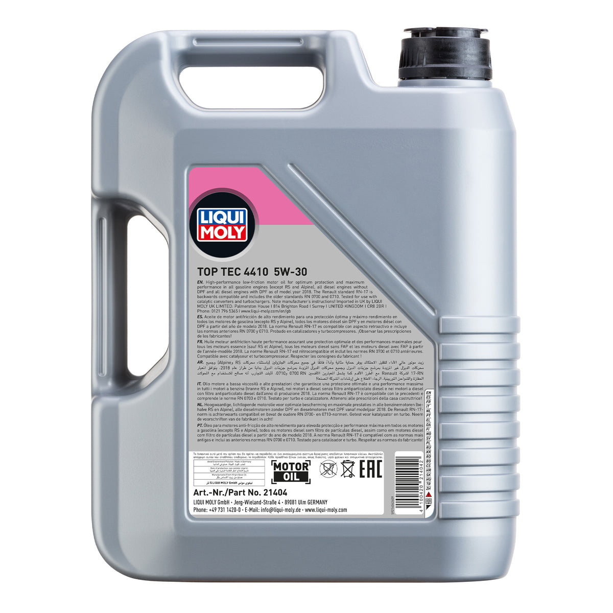 Liqui Moly 21404 Top Tec 4410 5W-30 Renault Engine Oil - 5 Litres