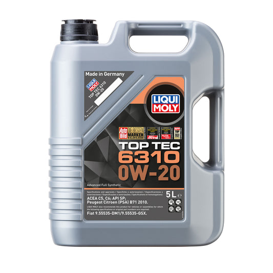Liqui Moly 21882 Top Tec 6310 0W-20 Advanced Fully Synthetic Engine Oil - 5 Litres