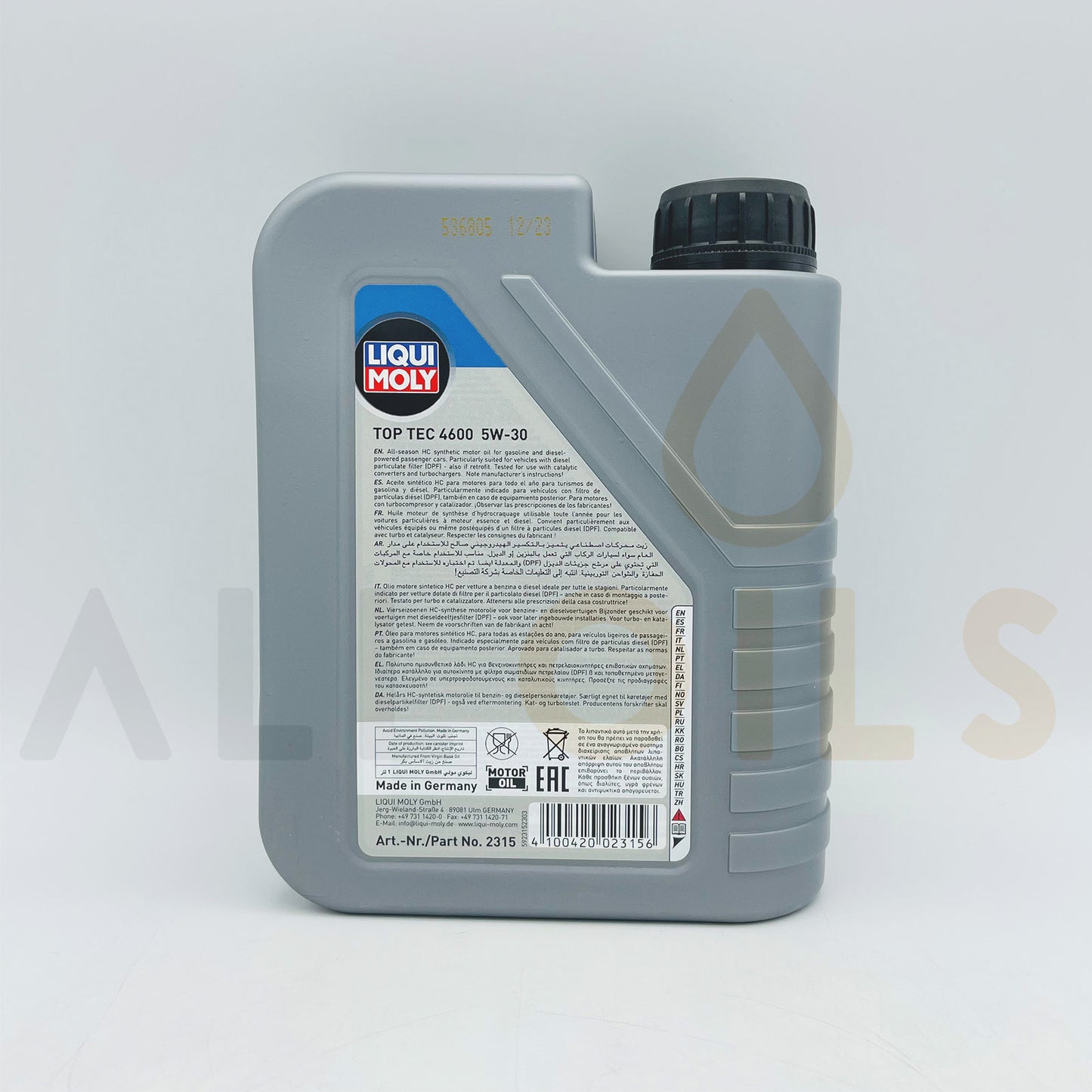 Liqui Moly 2315 Top Tec 4600 5W-30 Engine Oil ACEA C2/C3 - 1 Litre
