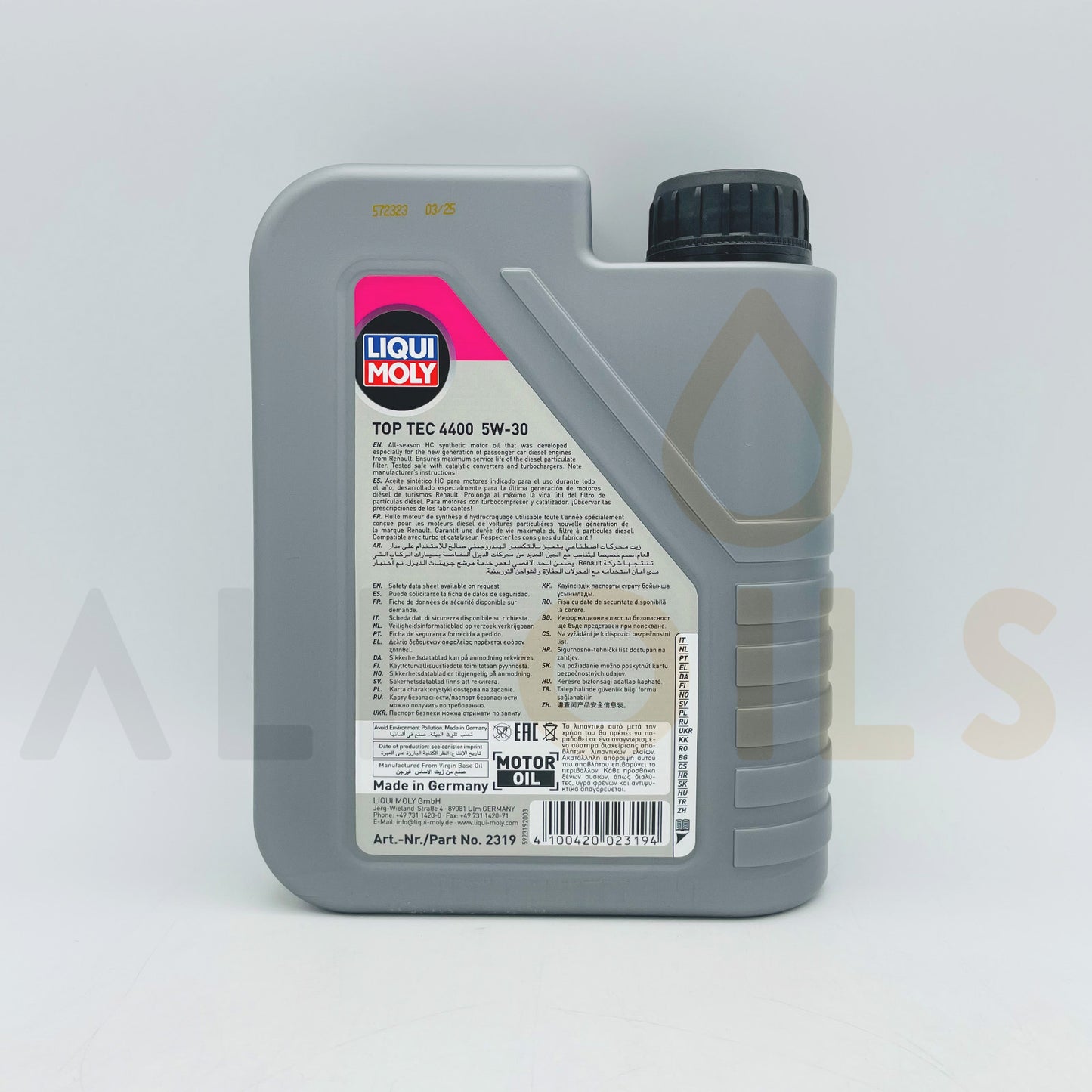 Liqui Moly 2319 Top Tec 4400 5W-30 Engine Oil Renault RN 0720 - 1 Litre