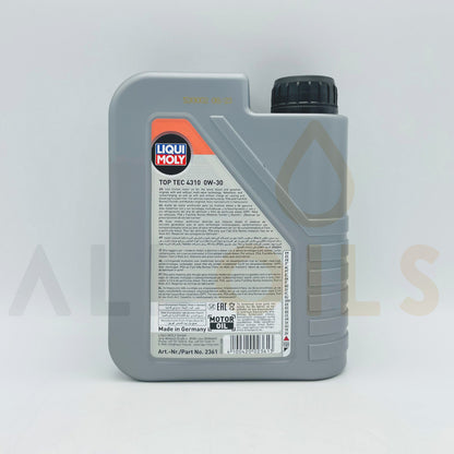 Liqui Moly 2361 Top Tec 4310 0W-30 Engine Oil All-Season ACEA C2 - 1 Litre