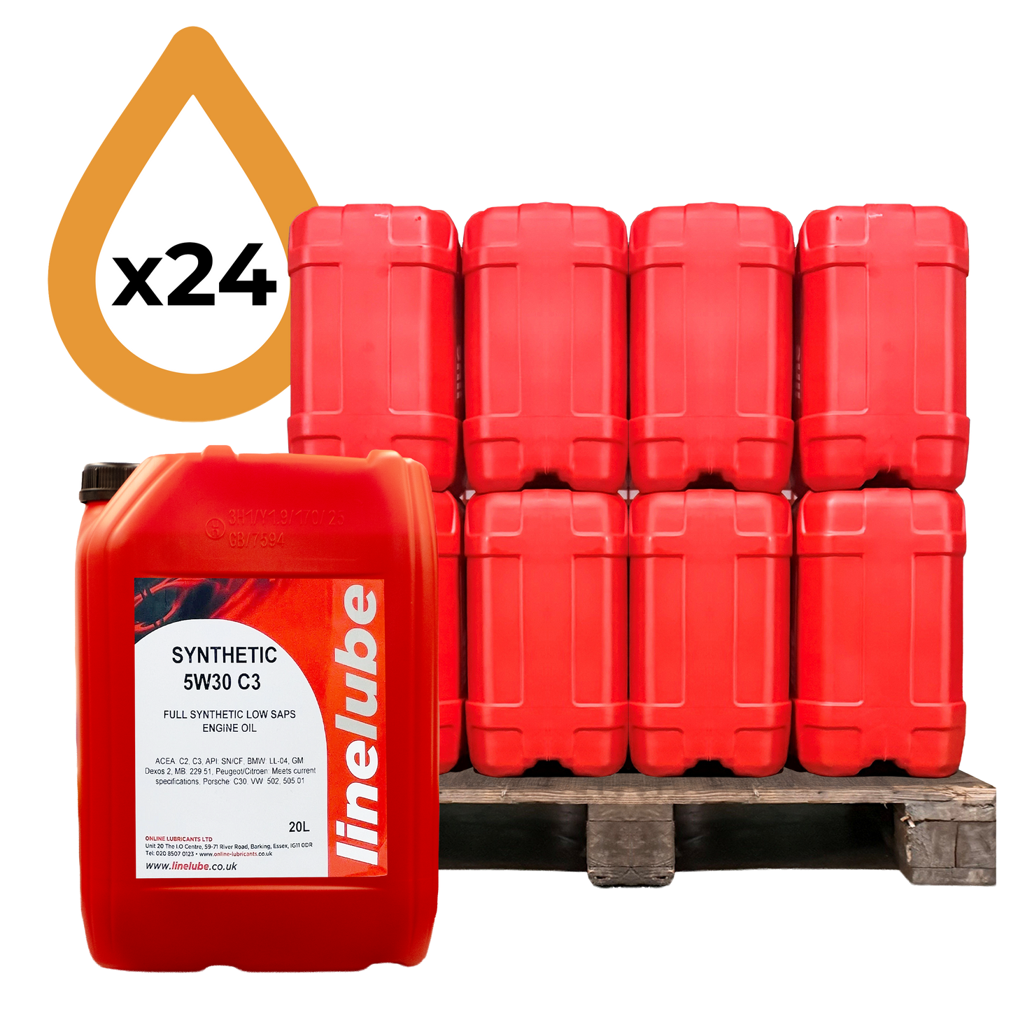 Linelube Fully Synthetic Engine Oil Longlife C3 5W-30 (24 x 20 Litres)