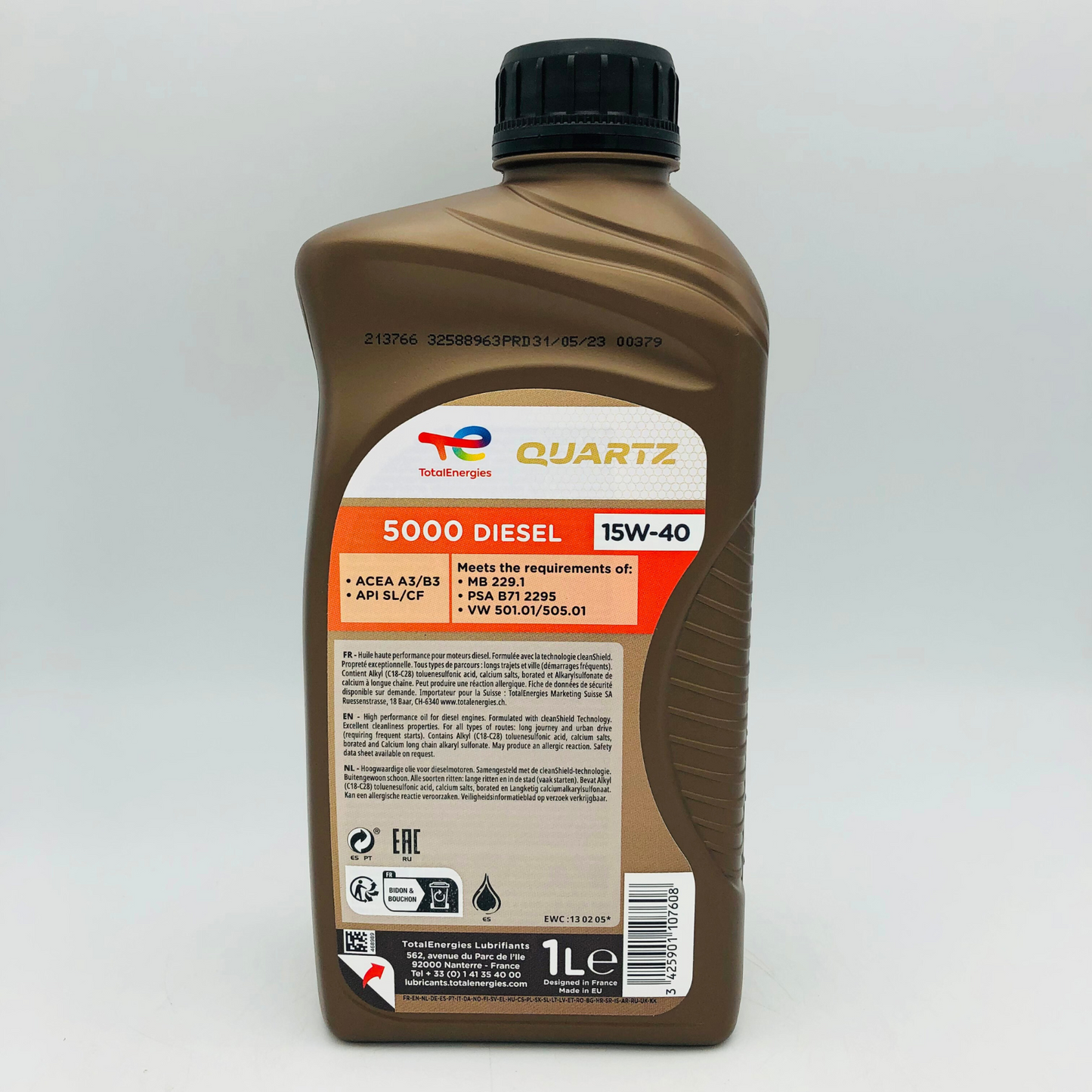 Total Quartz 5000 15W-40 High Performance Diesel Engine Oil