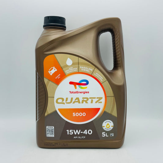5L TotalEnergies Quartz 5000 15W-40 Diesel Engine Oil - 5 Litres