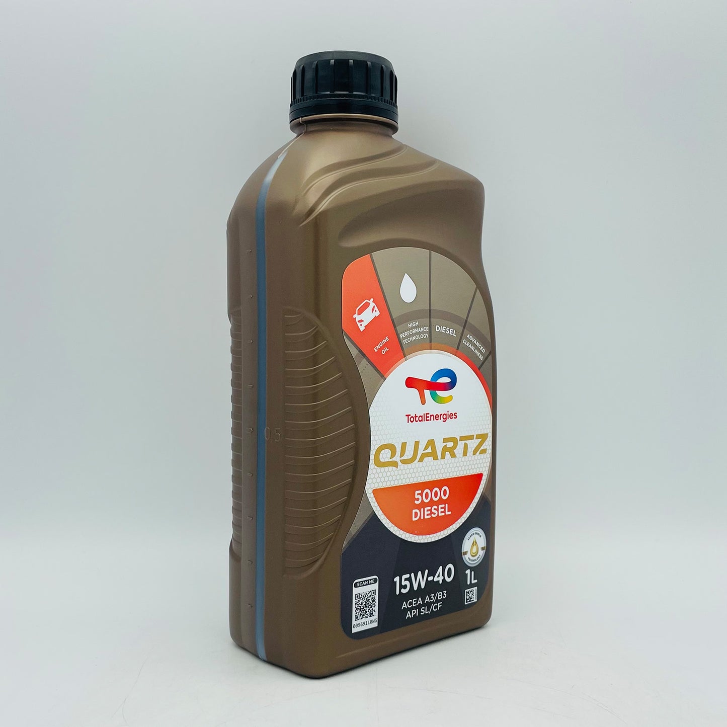 1L TotalEnergies Quartz 5000 15W-40 Diesel Engine Oil - 1 Litre