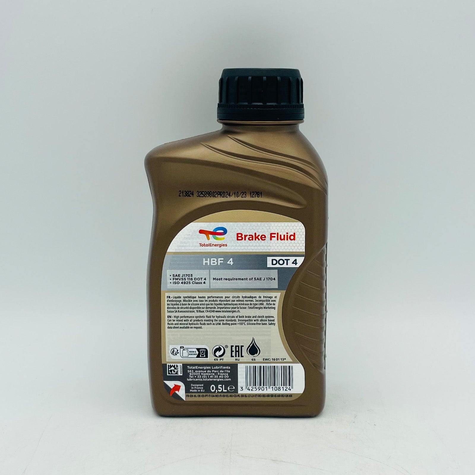 500ml TotalEnergies HBF 4 DOT 4 Brake Fluid - 500ml Back