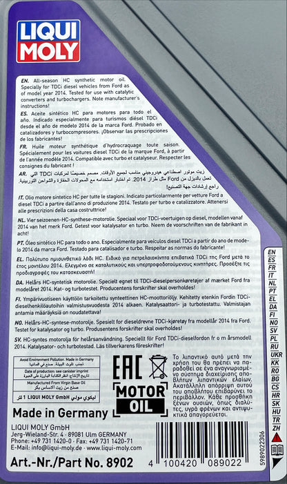 Liqui Moly 8902 Special Tec F 0W-30 Engine Oil Developed for Ford 2014 on - 1 Litre