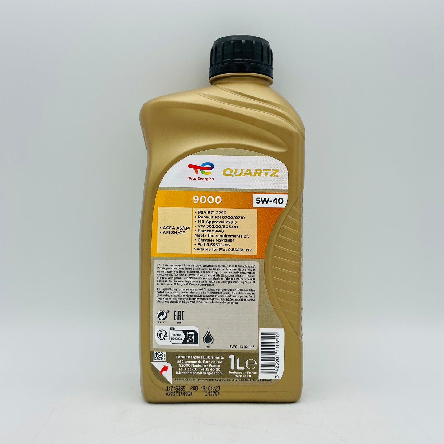 1L TotalEnergies Quartz 9000 5W-40 Engine Oil - 1 Litre