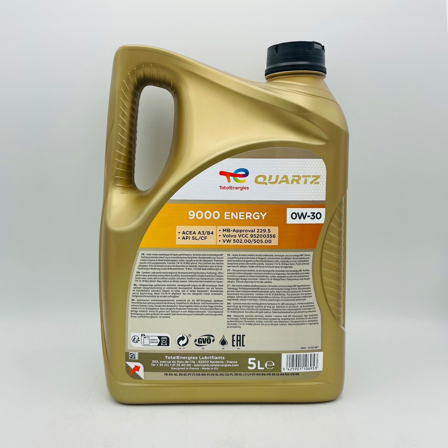 5L Total Quartz 9000 ENERGY 0W-30 Engine Oil - 5 Litres