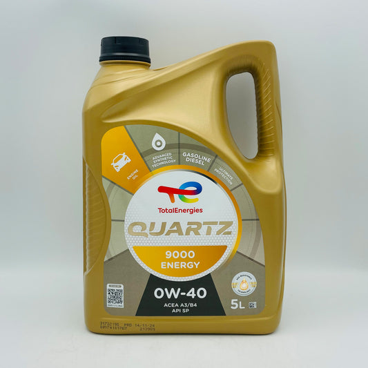 5L TotalEnergies Quartz 9000 ENERGY 0W-40 Engine Oil - 5 Litres