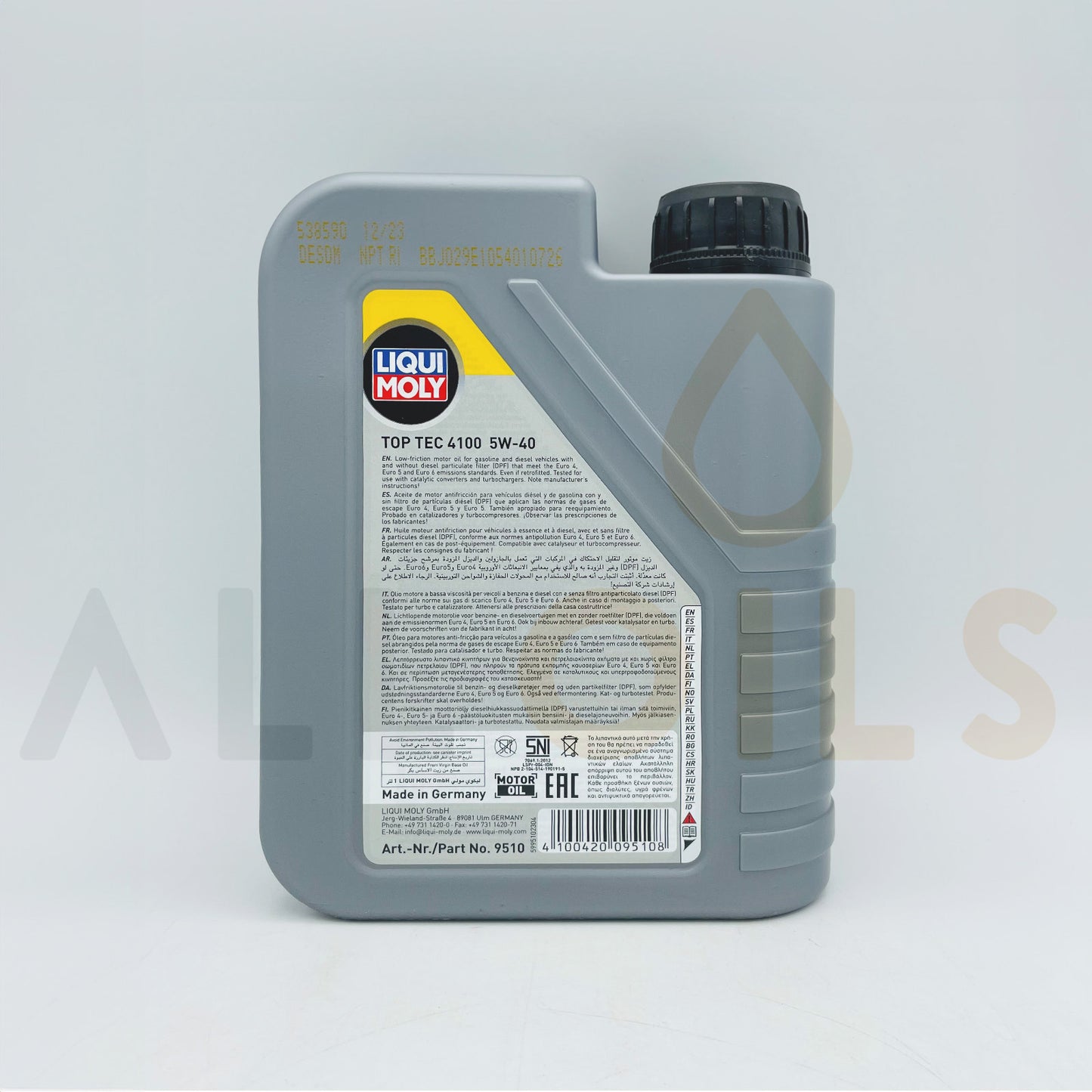 Liqui Moly 9510 Top Tec 4100 5W-40 Synthetic Technology Engine Oil - 1 Litre
