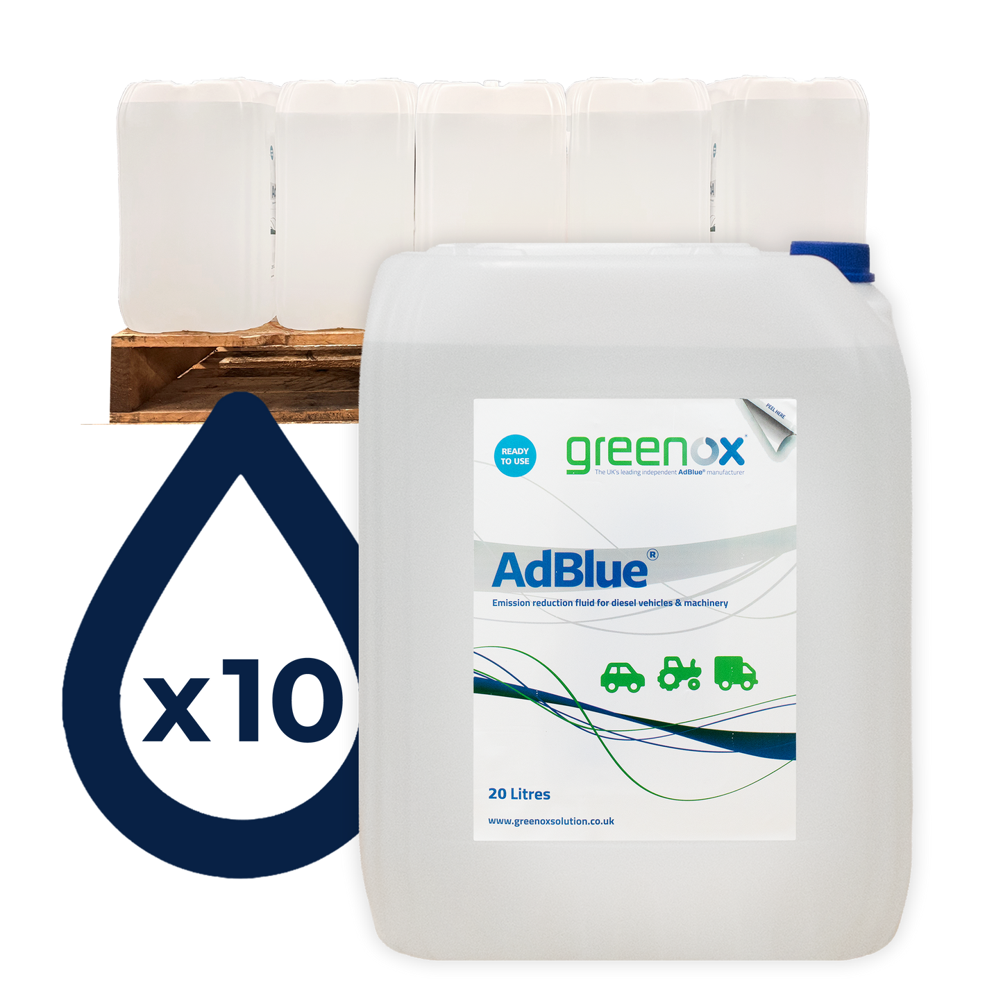 Greenox AdBlue® with Spout (Quarter Pallet - 10 x 20 Litres)