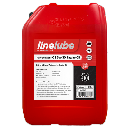 Linelube Fully Synthetic Engine Oil Longlife C3 5W-30 - (20 Litres)