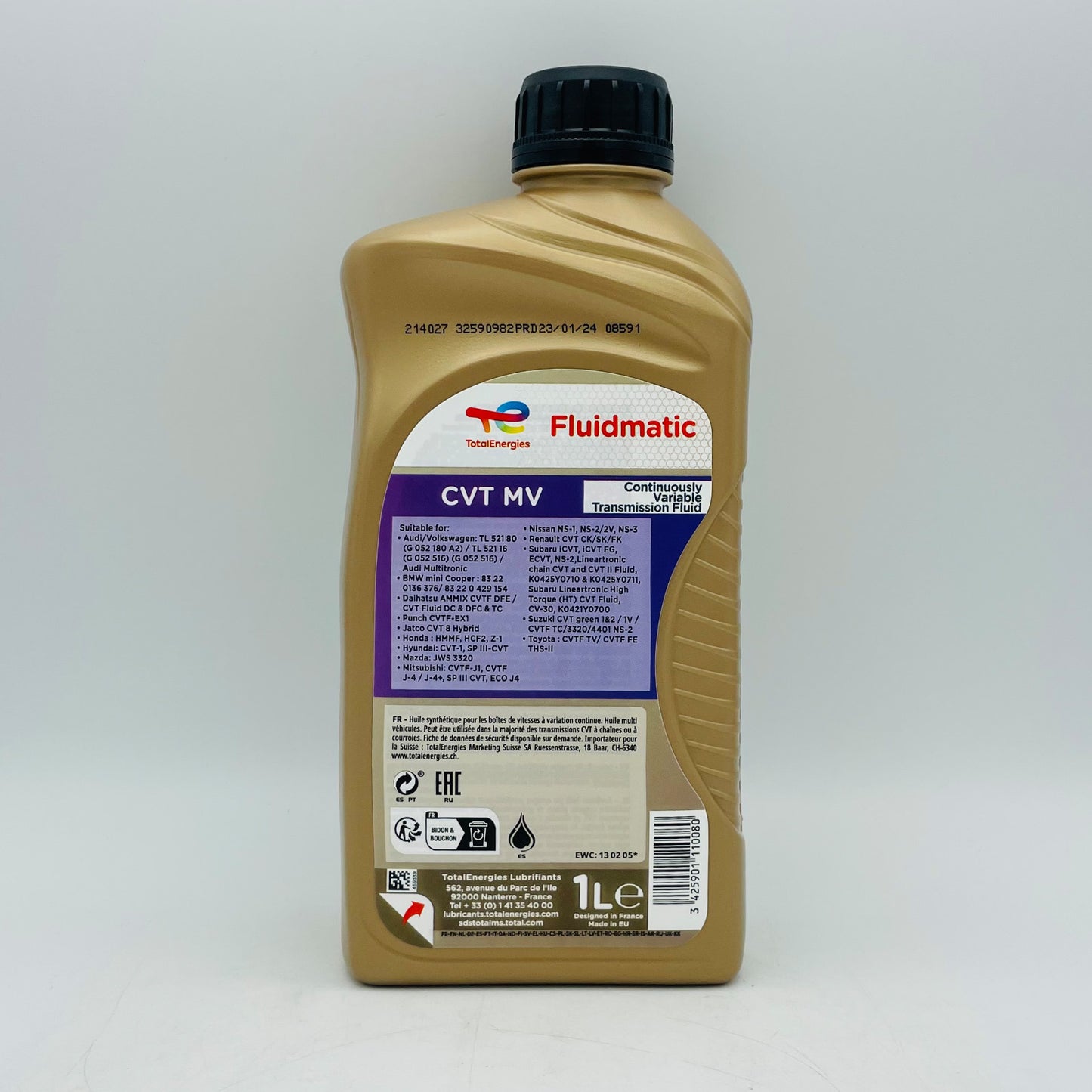 1L TotalEnergies Fluidmatic CVT MV Continuously Variable Transmission Fluid - 1 Litre