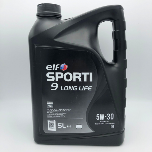 ELF SPORTI 9 Long Life 5W-30 Low SAPS Engine Oil - 5 Litre