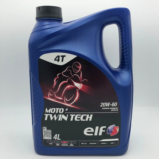 ELF MOTO 4 Twin Tech 20W-60 Semi-Synthetic 4-Stroke Motorcycle Oil - 4 Litres
