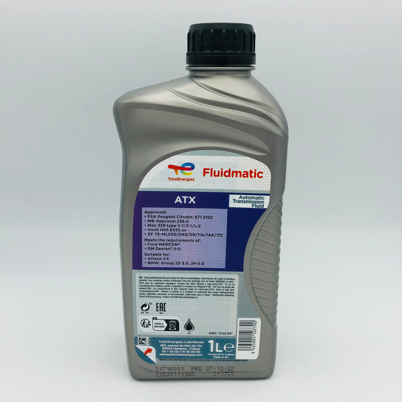 Atf Labels Total Fluidmatic ATX ATF Automatic Transmission Fluid - 1 Litre – All Oils