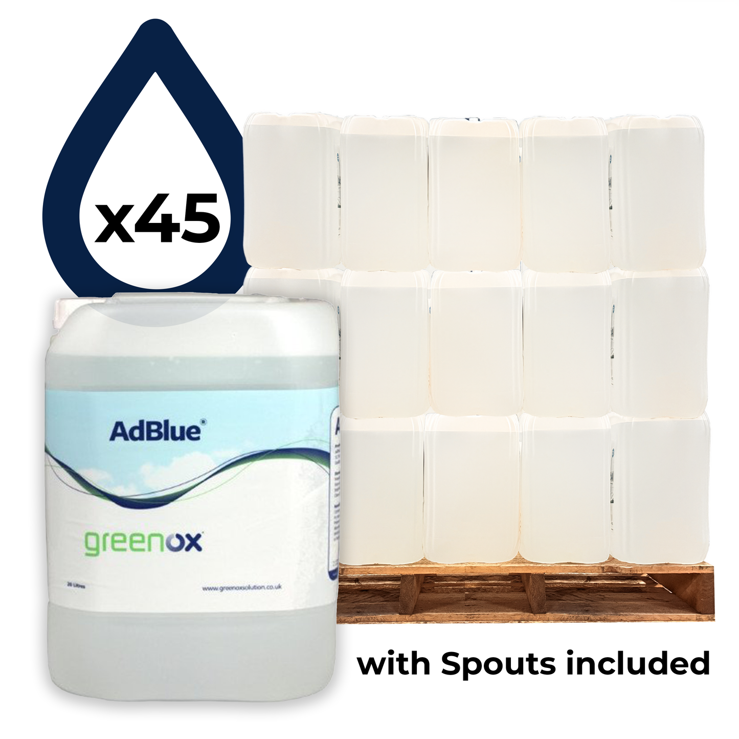 Greenox Universal AdBlue with Spout Full Pallet (45 x 20 Litres)