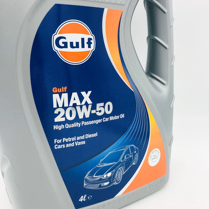 Gulf Max 20W-50 Mineral Based Engine Oil API SL/CF - 4 Litres