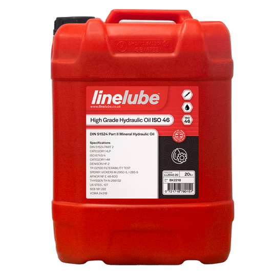 Linelube Hydraulic Oil ISO 46 DIN 51524 Part II High Grade - (20 Litres)
