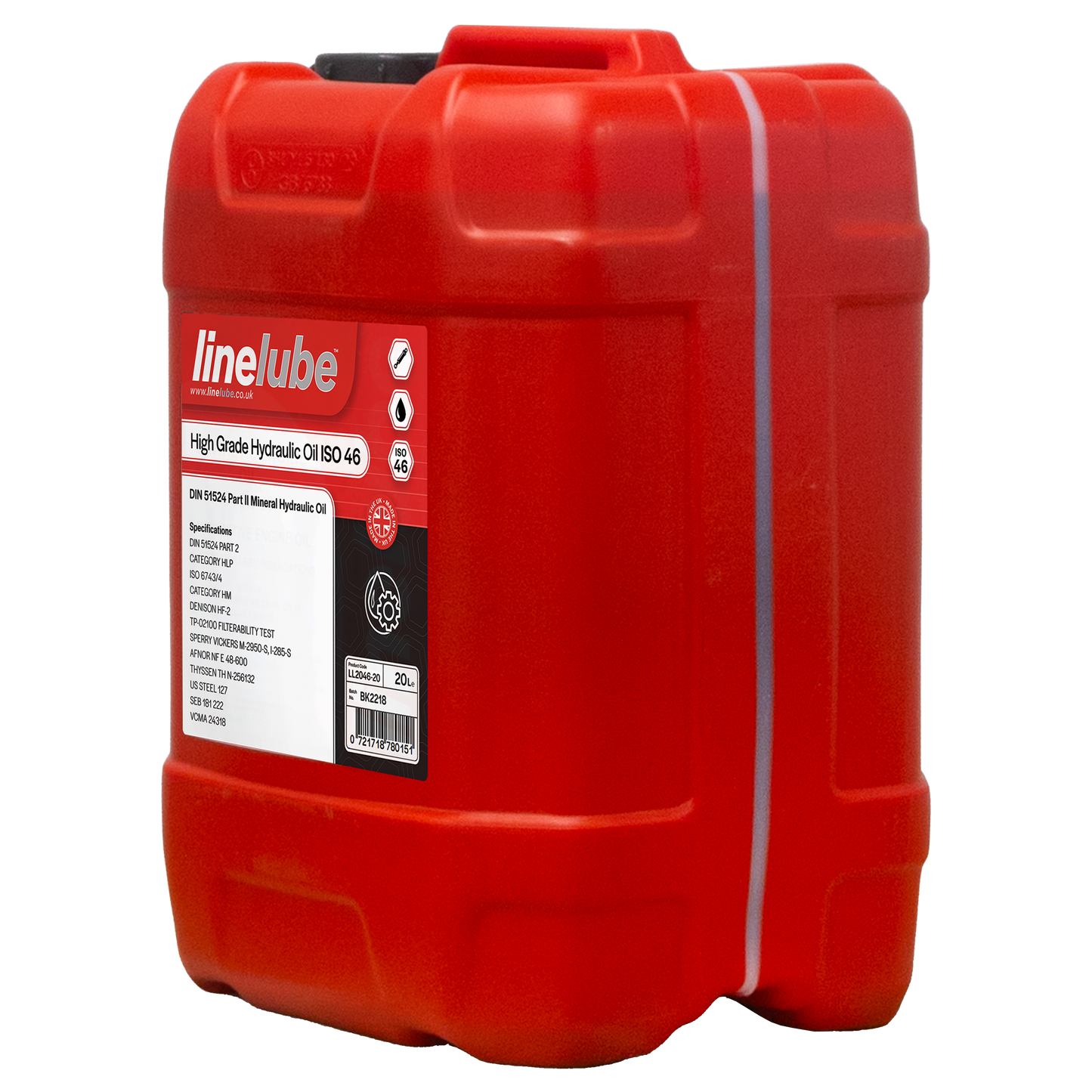 Linelube Hydraulic Oil ISO 46 DIN 51524 Part II High Grade - (20 Litres)