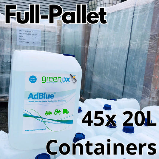 Pallet of Greenox Universal AdBlue With Spout 45x 20 Litre Containers