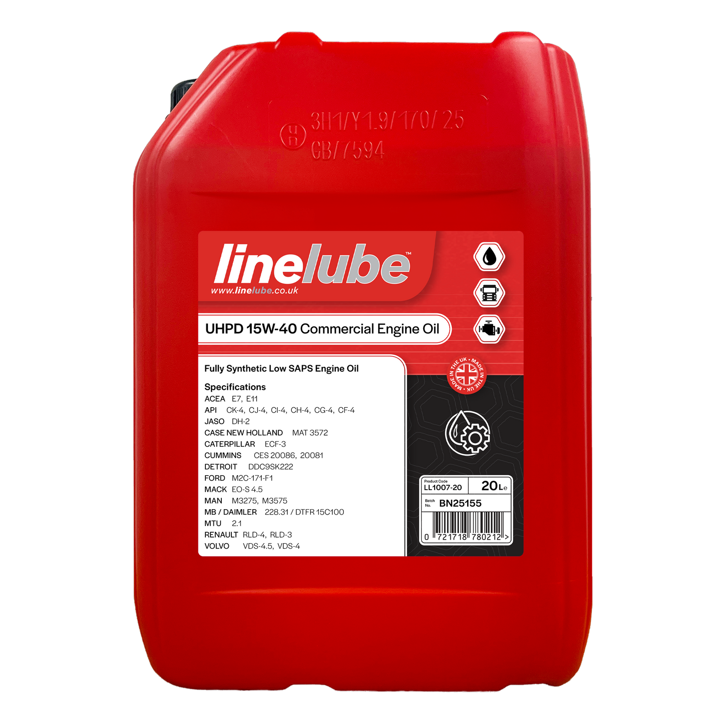 Linelube Diesel Engine Oil UHPD 15W-40 - (20 Litres)